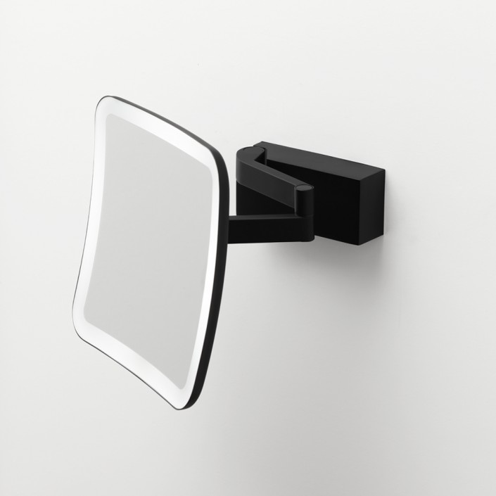 Miroir mural éclairant grossissant 5x Vision S - noir - Decor Walther - Valentedesign.com