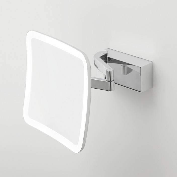 Miroir mural éclairant grossissant 5x Vision S - chrome - Decor Walther - Valentedesign.com