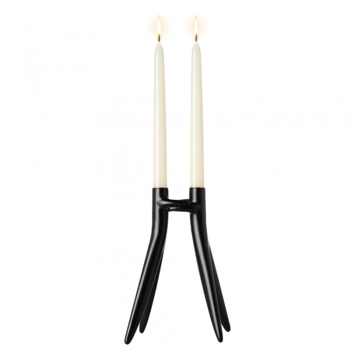 Bougeoir Abbracciaio noir à poser - Kartell - Philippe Starck