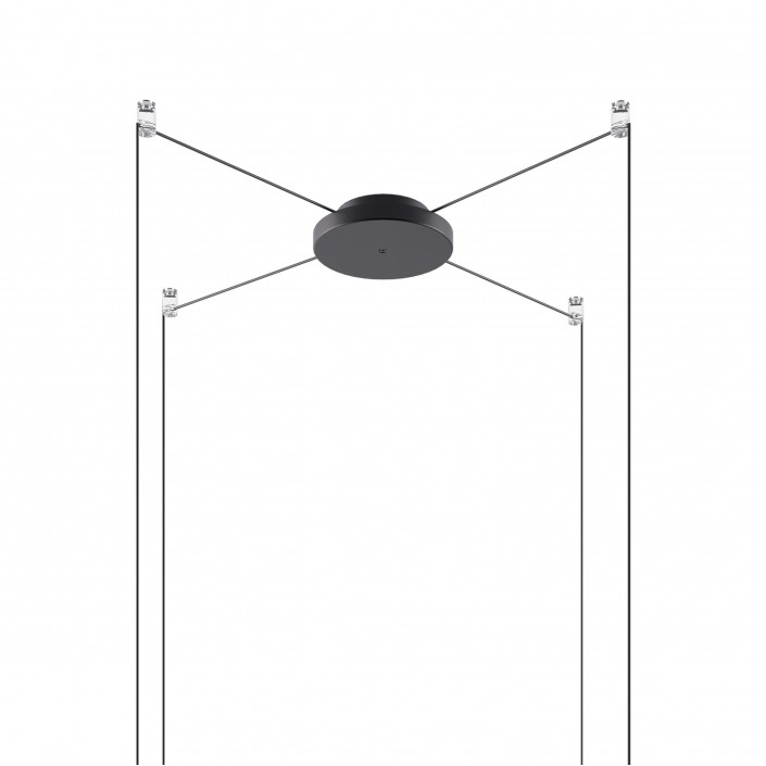 Patère ronde radiale noir mat pour 1 à 4 suspensions Lodes Studio Italia Design - Valente Design