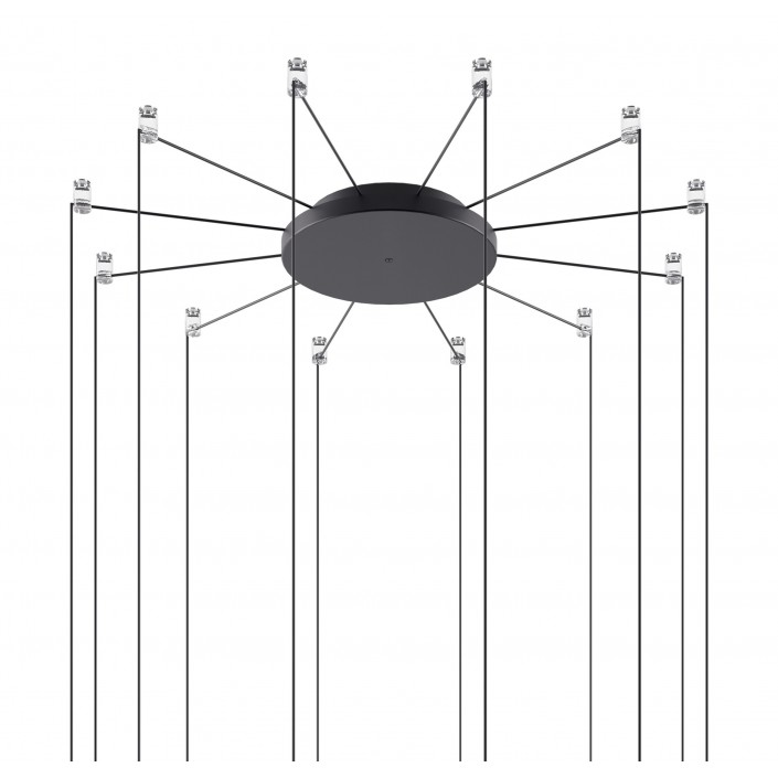 Patère ronde radiale noir mat pour 5 à 12 suspensions Lodes Studio Italia Design - Valente Design