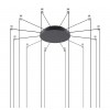 Patère ronde radiale noir mat pour 5 à 12 suspensions Lodes Studio Italia Design - Valente Design