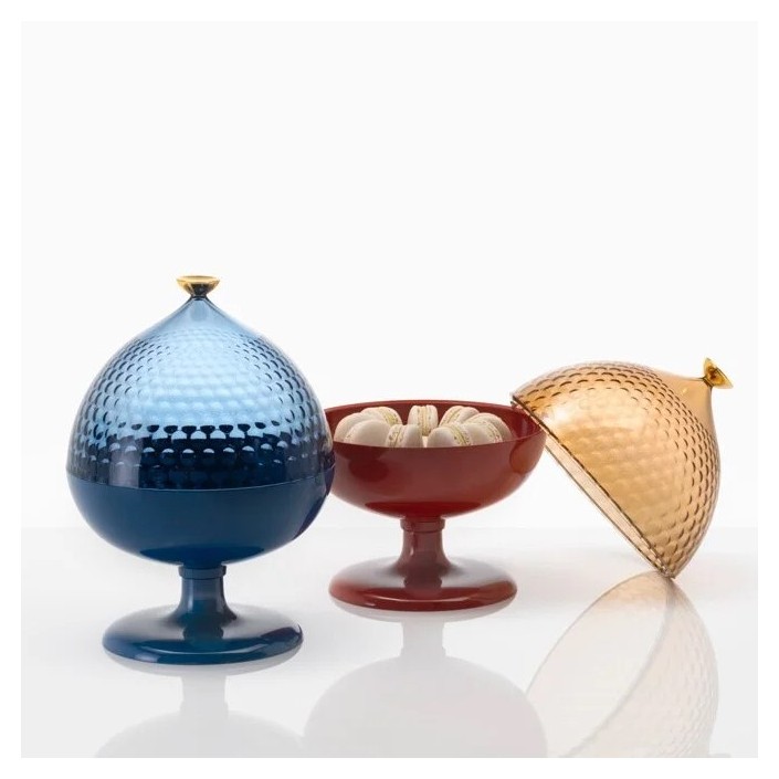 Centres de table PUMO bleu et brique Kartell - Valente Design