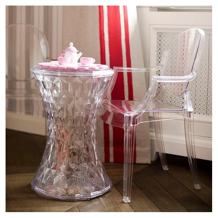 Chaise LOU LOU GHOST cristal Kartell - Valente Design - mise en scène avec table