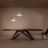 Suspension Montain View cristal/chrome Axolight - Valente Design - éclairée dans salle à manger