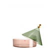 Centre de table TRULLO vert sauge/rose Kartell - Valente Design - avec couvercle ouvert