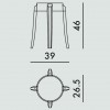 Dimension Tabouret CHARLES GHOST 46 cm Kartell - Valente Design