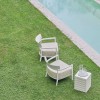 Tabouret EUR blanc Kartell - Valente Design - en bord de piscine