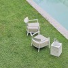 Fauteuil CARA OUTDOOR IVOIRE/FIBRE TEINTÉE BEIGE Kartell - Valente Design - bord de piscine