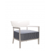 Fauteuil CARA OUTDOOR IVOIRE/FIBRE TEINTÉE BLEU Kartell - Valente Design