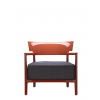 Fauteuil CARA OUTDOOR ROUILLE/FIBRE TEINTÉE BLEU-ORANGE Kartell - Valente Design - de face