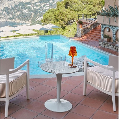 Plateau PIAZZA cristal Kartell - Valente Design - sur table de terrasse