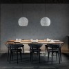 Suspensions Reglobe Diesel - Valente Design - éclairées au dessus de table salle à manger