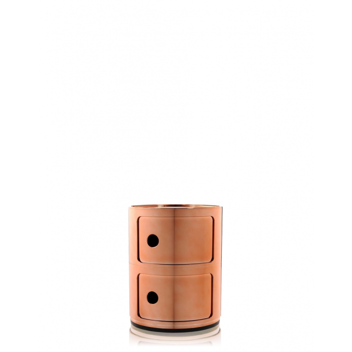 Meuble Componibili Metal 2 Portes cuivre métallisé - Kartell - Valente Design - de face