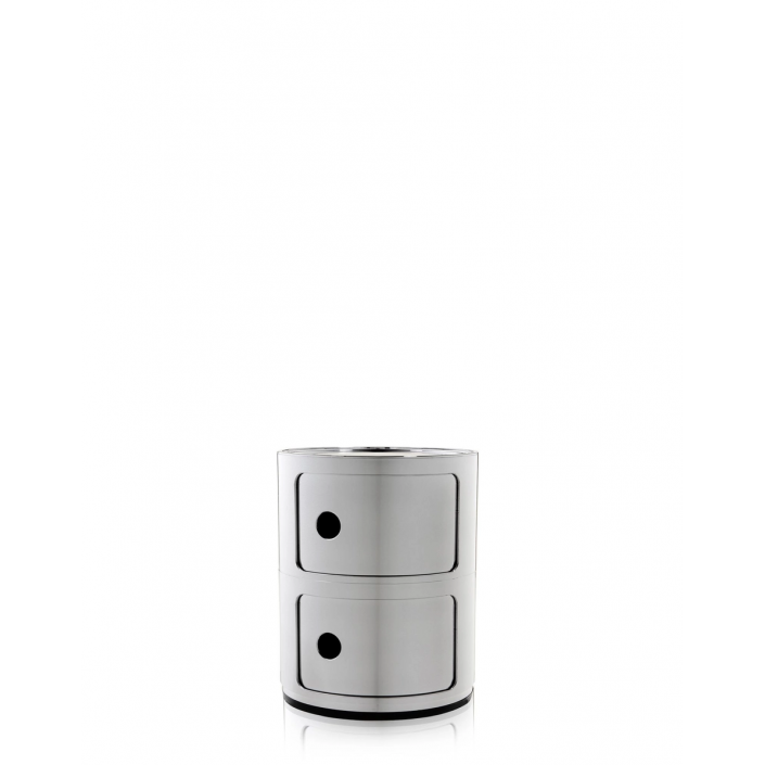 Meuble Componibili Metal 2 Portes chrome - Kartell - Valente Design - de face