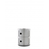 Meuble Componibili Metal 2 Portes chrome - Kartell - Valente Design - de face