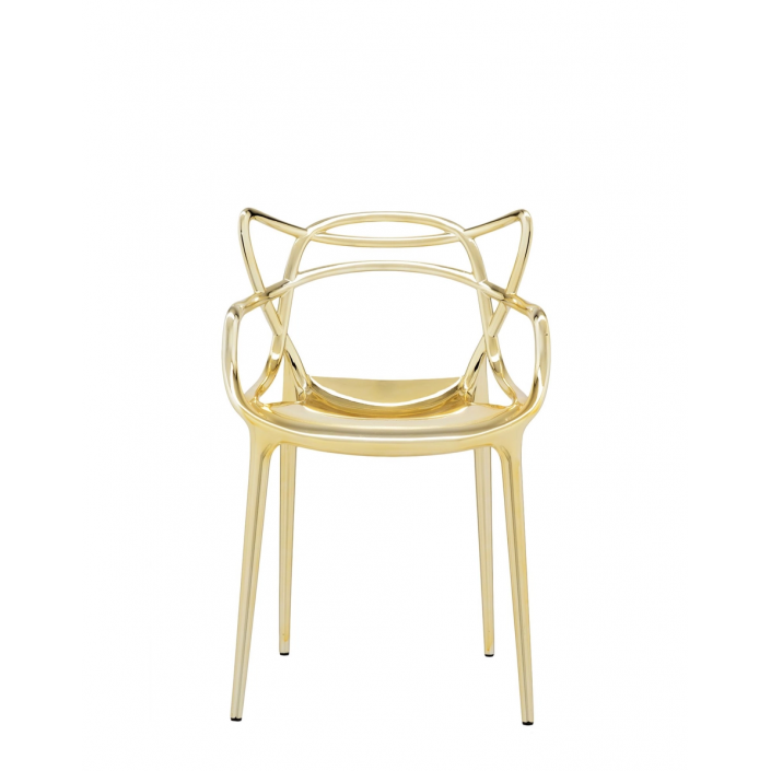 Chaise MASTERS METAL doré Kartell - Valente Design - vue de face