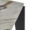 Table FOUR CERAMIC 190x79 symphonie Kartell - Valente Design - pieds acier verni noir et plateau grès finition marbre