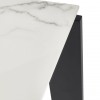 Table FOUR CERAMIC 190x79 blanc Kartell - Valente Design - pieds acier verni noir et plateau grès finition marbre blanc