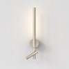Liseuse murale Baton Reader LED nickel mat Astro Lighting - Valente Design - éclairée - vue de face