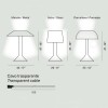 Dimension des lampes de table Chapeaux M, Chapeaux V et Chapeaux P Foscarini  - Valente Design