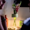 Lampe sans fil Fleur vert sauge Foscarini - Valente Design - éclairée - sur table salle à manger