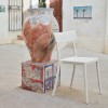 Chaise CATWALK MAT blanc Kartell - Valente Design - sur terrasse avec pot de fleur