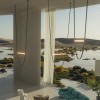 Suspension Wireline vert Flos Formafantasma Valente Design mise en scène dans salon