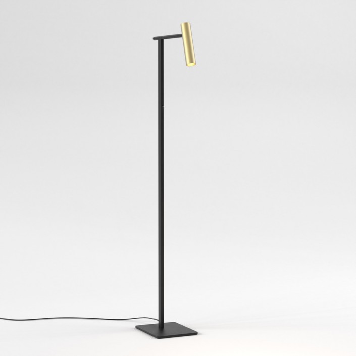 Lampadaire Leda Floor structure noir mat / abat-jour or mat - Astro Lighting Valente Design -