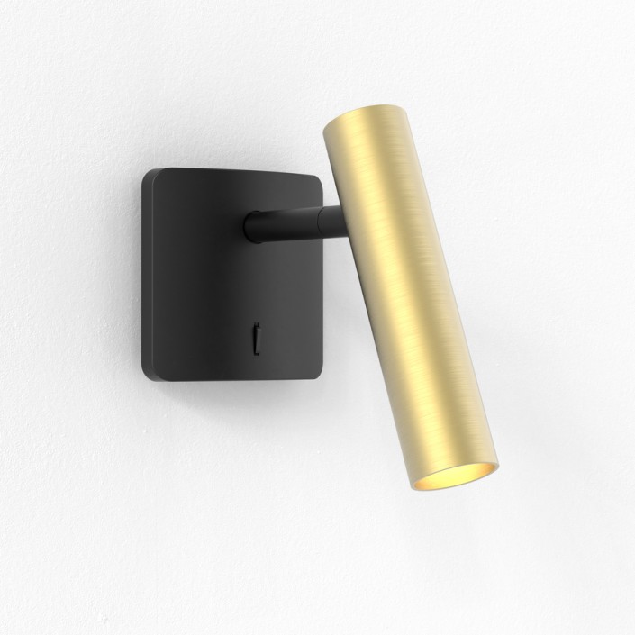 Applique Leda Single structure noir mat / abat-jour or mat - Astro Lighting - Valente Design