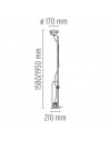 Plan et dimensions - Lampadaire Toio de Flos - Valente Design