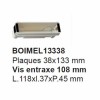 Plaque Etroite 4 Mini Boutons Poussoir Nickel Brossé MELJAC  38x133 mm pour une épaisseur de 3mm - Valente Design