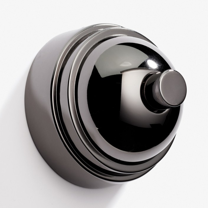 Bouton sonnette Dôme nickel noir...