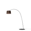 Lampadaire Twiggy Rosewood structure noire - abat-jour palissandre - Foscarini - Valente Design