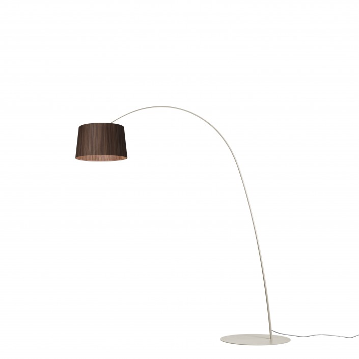 Lampadaire Twiggy Rosewood structure grège - abat-jour palissandre - Foscarini - Valente Design