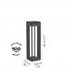 Dimension Borne solaire BLADE 45 cm - Les jardins - Valente Design