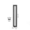 Dimension Borne solaire BLADE 90 cm  - Les jardins - Valente Design