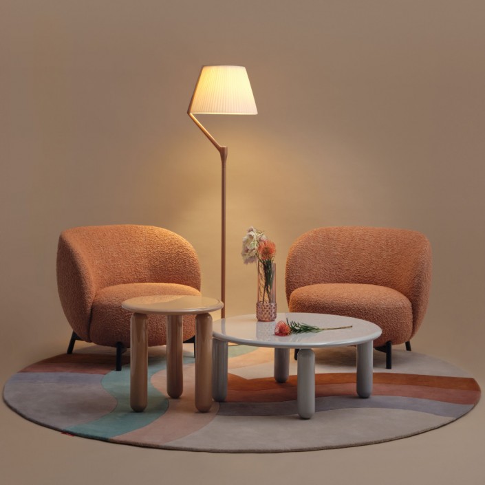 Lampadaire Angelo Stone cuivre - Kartell - Valente Design - éclairé dans salon