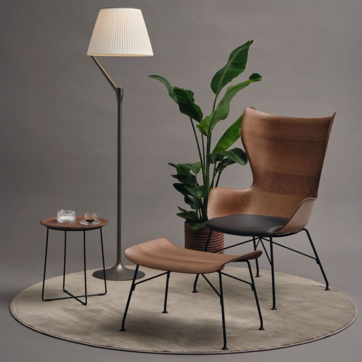 Lampadaire Angelo Stone titane - Kartell - Valente Design - dans salon