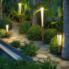 Applique torche solaire TECKA Teck - Les Jardins - Valente Design - posée en torche avec pic à planter