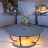 Table basse lumineuse solaire JET STREAM Corten Duratek - Les Jardins - Valente Design - éclairée sur terrasse