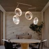 Suspension FOCUS x4 blanc DCW Editions - Valente Design - éclairée dans salle à manger