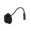 Applique liseuse JOLIJN avec flexible sans fil rechargeable noir - Lucide - Valente Design - allumée