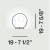 Dimension lampe à poser Hoba Midi - Foscarini - Valente Design