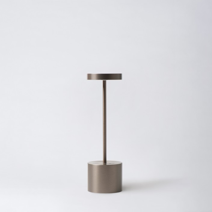 Lampe sans fil LUXCIOLE PM argent fumé - Hisle - Valente Design