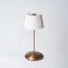 Lampe sans fil ARTURO bronze avec abat-jour plissé - Hisle - Valente Design