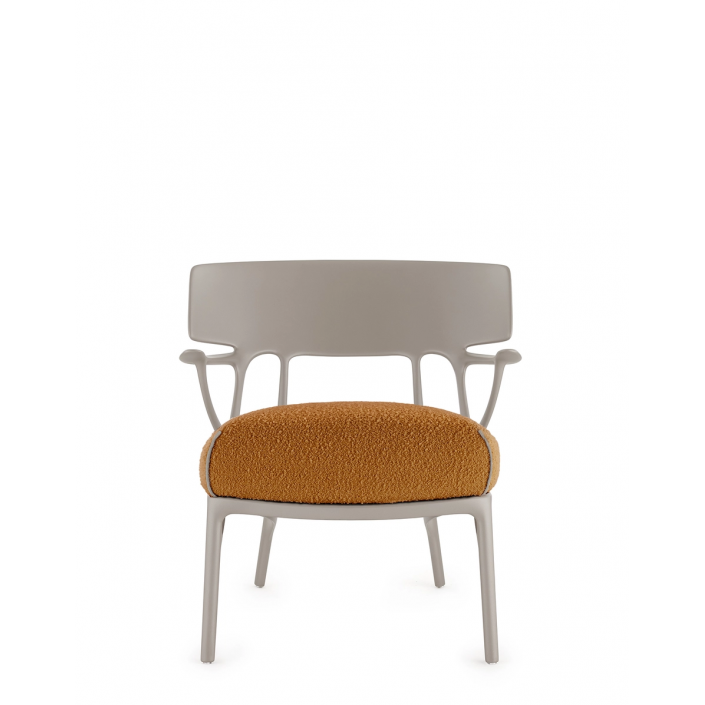 Fauteuil A.I. LOUNGE Bouclé Riccio orange - Kartell - Valente Design - de face