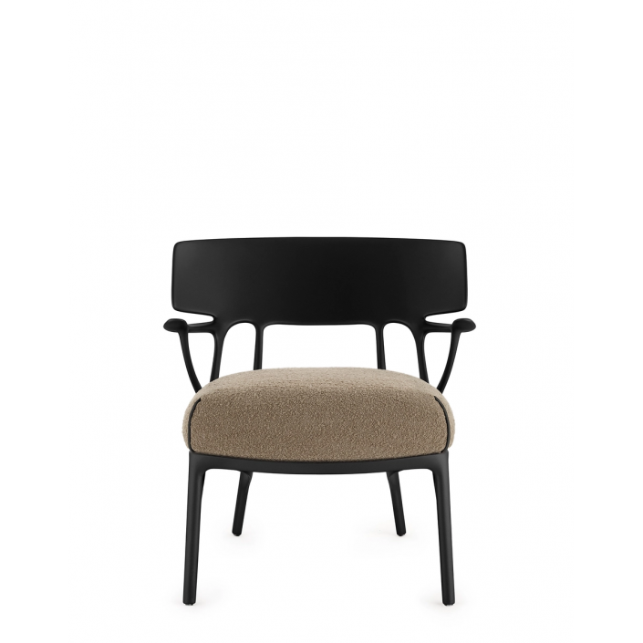Fauteuil A.I. LOUNGE Bouclé Riccio dove grey - Kartell - Valente Design - de face