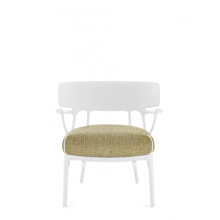 Fauteuil A.I. LOUNGE Texture jaune structure blanc - Kartell - Valente Design