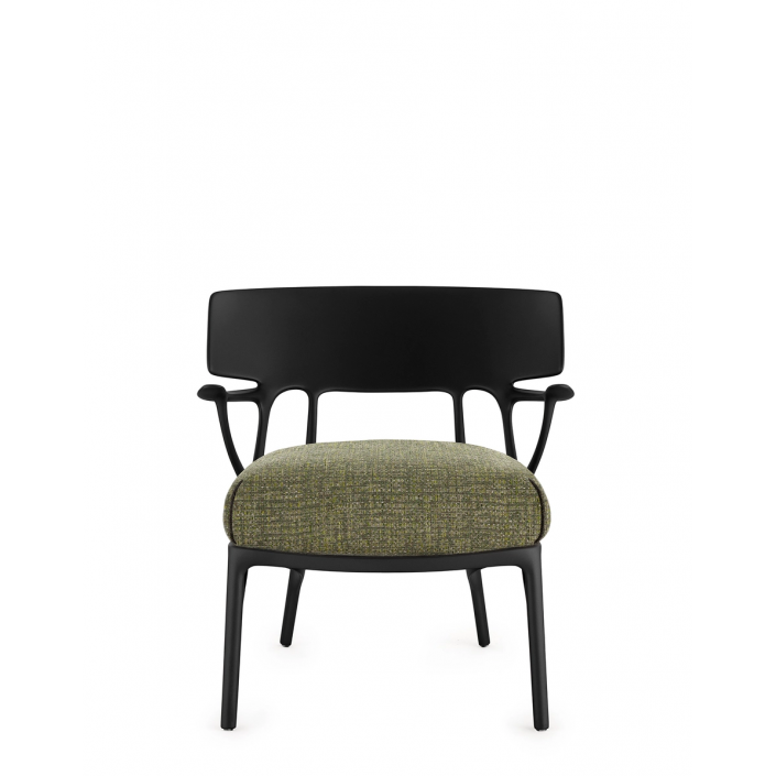 Fauteuil A.I. LOUNGE Texture vert structure noir - Kartell - Valente Design